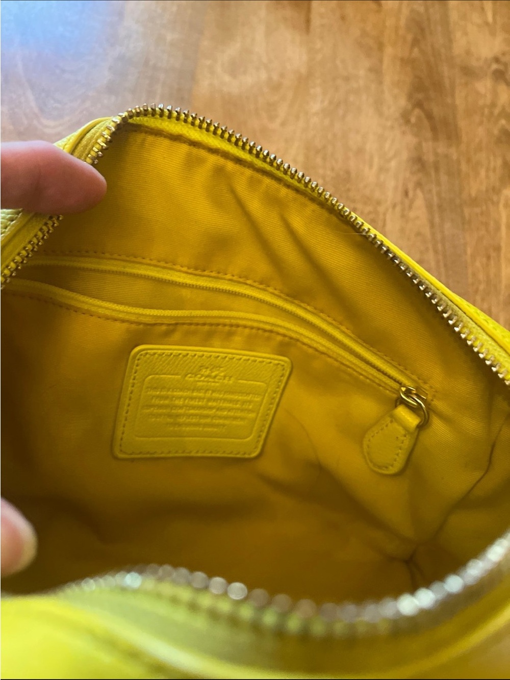 Coach Yellow Leather Satchel with Banana Charm Keyring - Picture 4 of 9